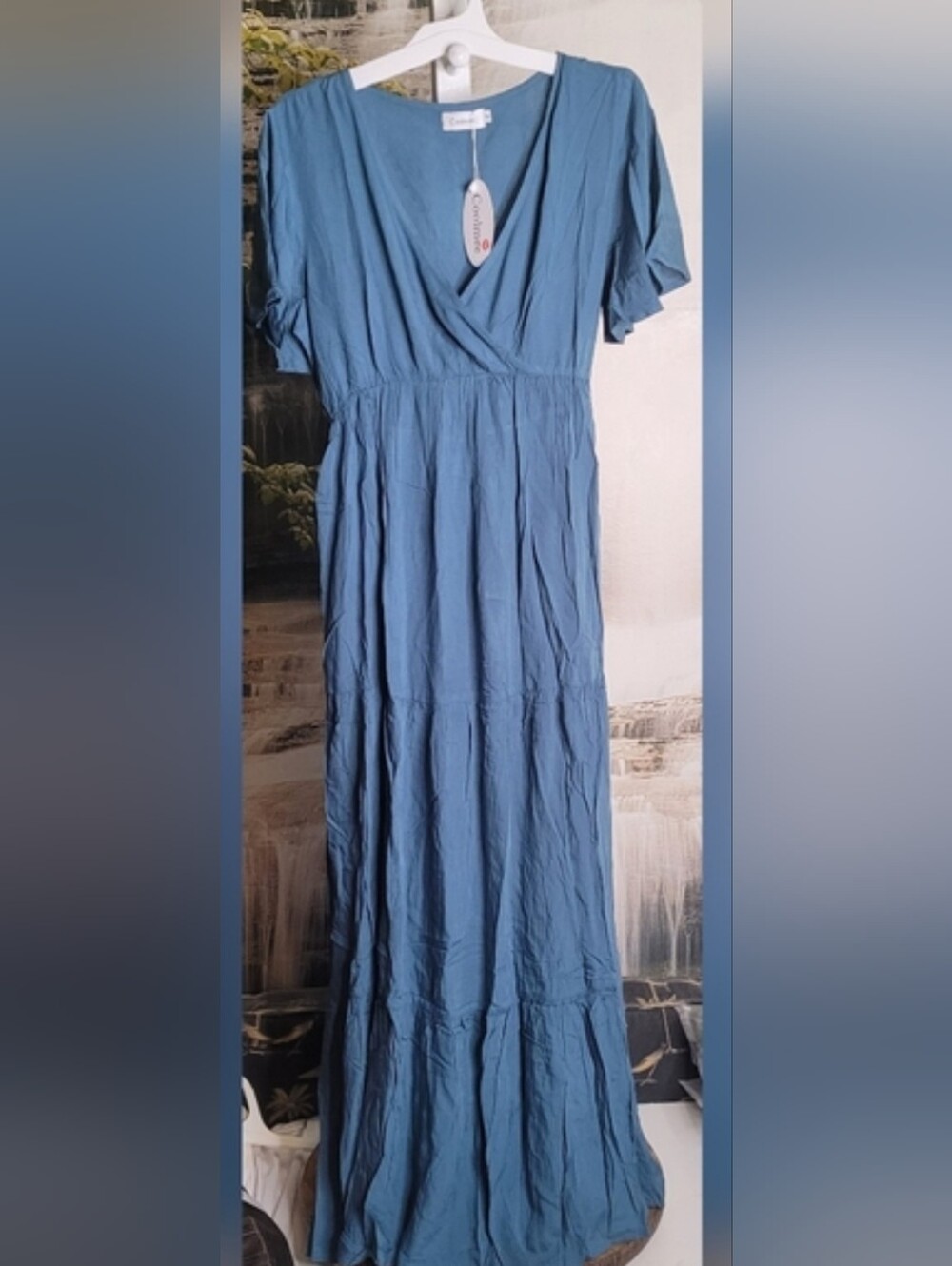 New with tags! Coolmee Womens Medium teal maxi wrap top Maternity Dress